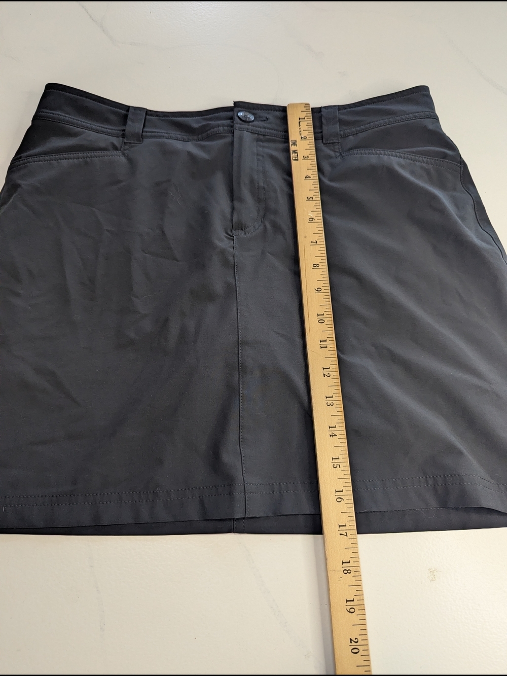 Eddie Bauer Skort Womens 10 Black Zip Fly Flat Front Casual Pockets Golf Outdoor - Picture 3 of 8